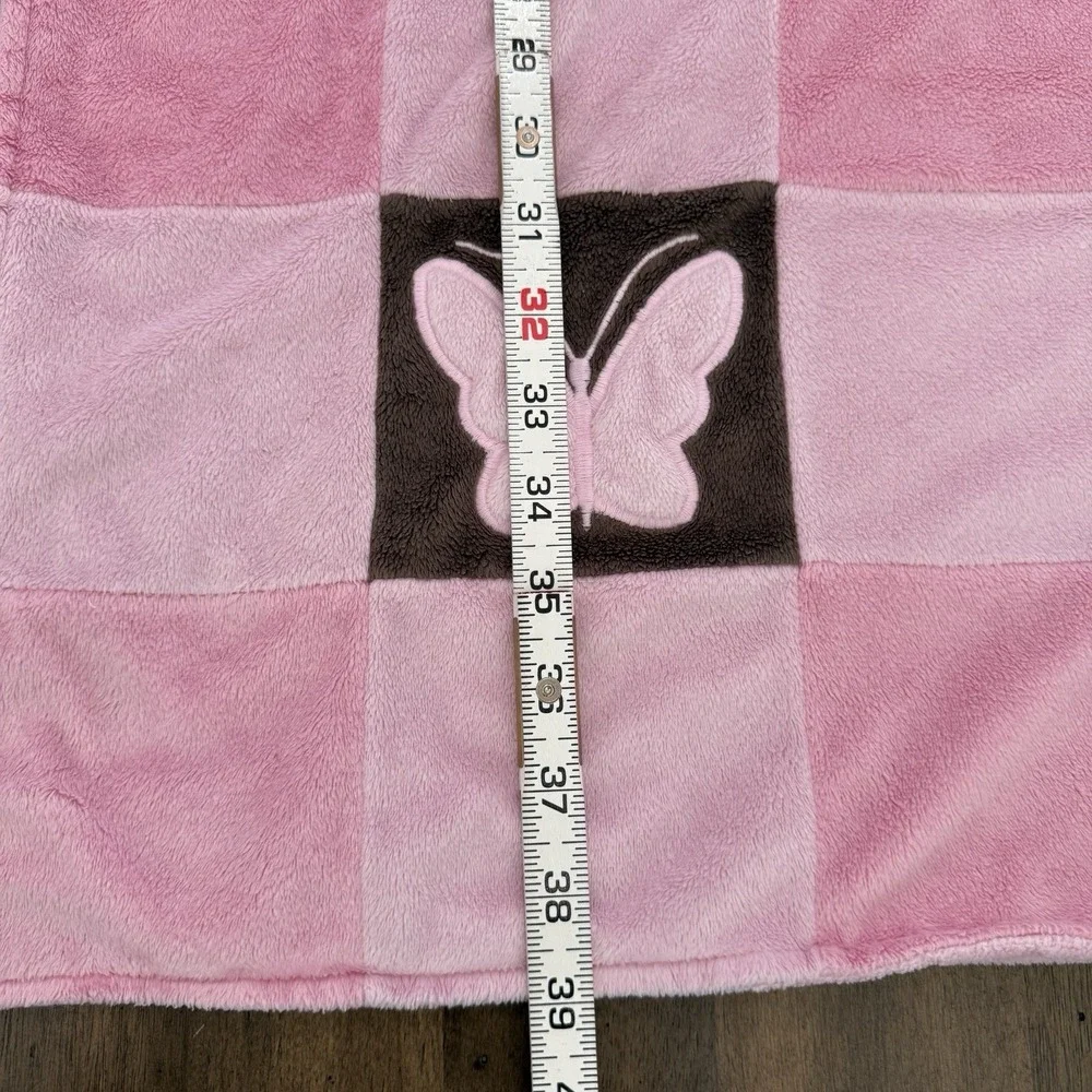 Amy Coe Limited Ed Pink Brown Butterfly Mod Garden Baby Security Blanket